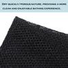 JASSINS African Sponge Net, Body Exfoliating Long Net Shower Body Scrubber Back Scrubber Skin Smoother (Black + Beige) view 3