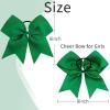 16PCS 8" Large Cheer Hair Bows Ponytail Holder Elastic Band Handmade for Cheerleading Teen Girls College Sports (Forest Green, 1 Count (Pack of 16)) view 2