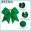 16PCS 8" Large Cheer Hair Bows Ponytail Holder Elastic Band Handmade for Cheerleading Teen Girls College Sports (Forest Green, 1 Count (Pack of 16)) view 3