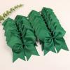 16PCS 8" Large Cheer Hair Bows Ponytail Holder Elastic Band Handmade for Cheerleading Teen Girls College Sports (Forest Green, 1 Count (Pack of 16)) view 4