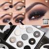 ecofavor Black Smoky Eye shadow Palette, DELANCI PANDA 9 Colors True Black Dark Grey Smokey Goth Makeup Pallet, 9 Soft Matte Shimmer High Pigmented Basic Black White Gray Shade for Halloween view 3