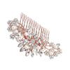 Uonlytech 1pc Elegant Bridal Hair Comb Delicate Rhinestone and Accents Wedding Hair Accessory for Brides and Bridesmaids Rose Gold view 1