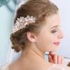 Uonlytech 1pc Elegant Bridal Hair Comb Delicate Rhinestone and Accents Wedding Hair Accessory for Brides and Bridesmaids Rose Gold view 2