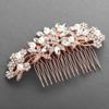 Uonlytech 1pc Elegant Bridal Hair Comb Delicate Rhinestone and Accents Wedding Hair Accessory for Brides and Bridesmaids Rose Gold view 4