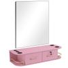 BarberPub Locking Wall Mount Styling Barber Station with Mirror Beauty Spa Salon Furniture,6154-5012-mirror (Pink) view 1