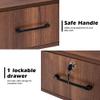 BarberPub Locking Wall Mount Styling Barber Station with Mirror Beauty Spa Salon Furniture,6154-5012-mirror (Brown) view 3