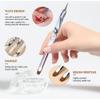 French Nail Brush, YIHUALE 2 Way French Gel Acrylic Nail Art Kolinsky Brush With Dotting Tool for Professional Manicure Cuticle Clean Up Nail Art Design- White And Black (16#, Black and White) view 4
