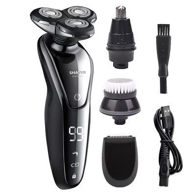 Head Shavers for Bald Men, 4 in 1 Men's Electric Shaver Beard Trimmer LCD Screen Rechargeable Waterproof Razor Hair Clipper Nose Hair Trimme (Color : Set with box)