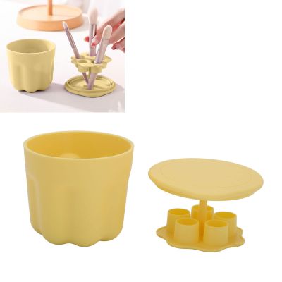 Makeup Brush Cleaning Cup, Makeup Brush Cleaner, Efficient Cosmetic Brush Washing Container Soft TPR Cleaning Mat Cosmetic Brush Cleaner Tool with Drying Holder Cover