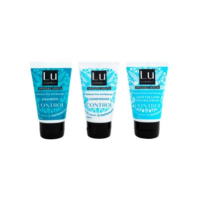 LATINUS BEAUTY CONTROL Travel Size Collection: Impossible Keratin Anti-Frizz Shampoo + Conditioner + Leave-In Cream for Frizzy, Hard to Manage Hair (1 oz bottles)