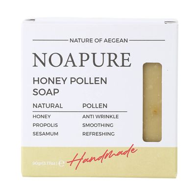 NOA PURE - Natural Honey Pollen Bar Soap - Handmade Vegan Soap with Premium Essential Oils for Face, Hand & Body - Moisturizing Cold Pressed Soap with All Natural Ingredients to Nourish and Soften