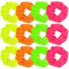 AUEAR Hair Scrunchies, 12 Pack Neon Color Solid Hair Ties Ponytail Hair Bands Scrunchy for Women Girls Hair Accessories, 80s 90s Style, Yellow, Green, Pink, Orange view 1