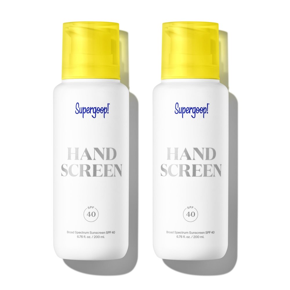 Supergoop! Handscreen SPF 40 - Pack of 2, 6.76 fl oz - Preventative Hand Cream for Dry Cracked Hands - Fast-Absorbing, Non-Greasy Formula - With Sea Buckthorn, Antioxidants & Natural Oils