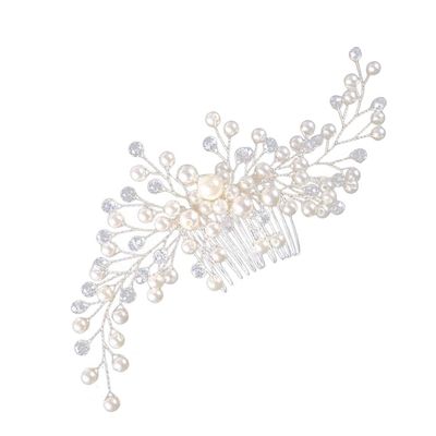ABOOFAN Flower Bridal Hair Comb Elegant Rhinestone Headpiece for Weddings Versatile Hair Accessories for Brides and Bridesmaids for Engagements and Special Occasions White