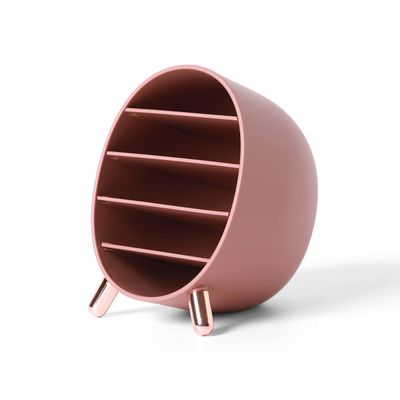 Dressing table Storage Box Desktop Hanger Rack Cosmetics Table Storage for Lipstick, Eyebrow Pencil, Brush, Stationery storage (Cameo Brown)