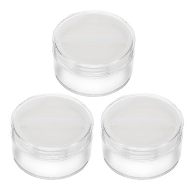 KALLORY Leakproof Makeup Powder Puff Case 3pcs Mini Travel Size Powder Container Portable Compact for Cosmetics
