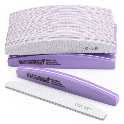 35 Count Nail Files and Buffers 100/180 Grit, Professional Sponge Nail File Manicure Tools for Natural Nails and Acrylic Nails
