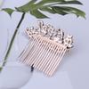 LALAFINA 3pcs Women Rhinestone Bridal Hair Comb Rose Gold Elegant Side Combs for Wedding Hair Accessories for Brides and Bridesmaids Design view 2