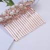 LALAFINA 3pcs Women Rhinestone Bridal Hair Comb Rose Gold Elegant Side Combs for Wedding Hair Accessories for Brides and Bridesmaids Design view 3