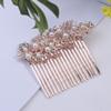 LALAFINA 3pcs Women Rhinestone Bridal Hair Comb Rose Gold Elegant Side Combs for Wedding Hair Accessories for Brides and Bridesmaids Design view 4