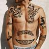 GOROMON 6 Sheets The Joker Temporary Tattoos For Halloween Makeup Kit, Suicide Squad Joker Tattoos Stickers For Women Men Adults, Damaged Tattoo Joker Hand Smile Face Poker Prisoner Costume Skull Set view 2