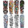 Fake Dragon Sleeve Tattoo Stickers Full Arm Dragon Temporary Tattoos Sleeves for Adult Kids Women Makeup,8-Sheet view 1