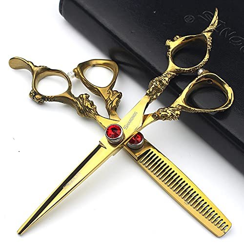 AXEMOORE 5.5 inch professional haircut set, 440c steel sharp haircut scissors, hairdresser, salon, home haircut set