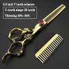 AXEMOORE 5.5 inch professional haircut set, 440c steel sharp haircut scissors, hairdresser, salon, home haircut set view 4