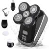 Head Shavers for Bald Men, 5 in 1 Men's Electric Shaver Kit LCD Rechargeable Waterproof Razor Hair Trimmer Bald Shaving Machine Nose Hair Trimmer (Color : 5-in1-black-set) view 1