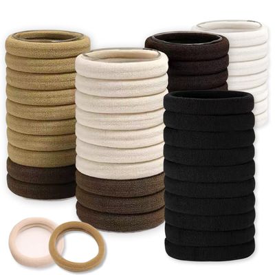200PCS Guoxi High Elastic Soft Hair Ties Seamless Ponytail Holders for Thick Hair - No Damage Women's & Girl's 5 Colors Scrunchies