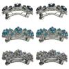 JCGY Set of 6-6 Count - Hair Barrettes Small French Clip Barrettes Sparkly Crystals 6 Colors 1338-6d4 view 2