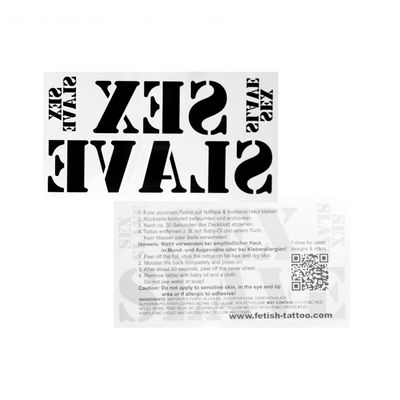 10 x Sex slave tattoo - Large and small lettering in black - Sexy Kinky Fetisch Tattoo (10)