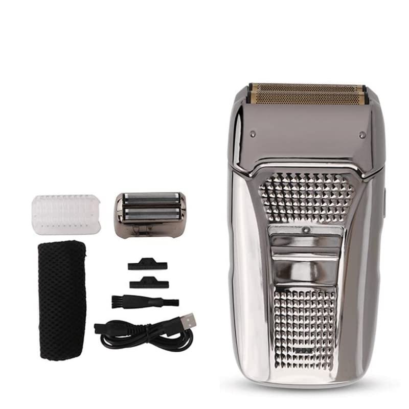 Men's Shaver, Electric Shaver Hair Cleaning Razor Beard Foil Shaving Machine Finishing Tool For Men (Color : Silver)