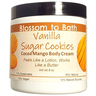 Blossom to Bath Vanilla Sugar Cookies Cocoa Mango Body Cream (8 Ounce) - Signature Fragrance - Feels Like A Lotion And Works Like A Butter with a Mouth Watering Bakery Scent
