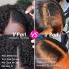 180% U/V Part Kinky Straight Human Hair Wig No Leave Out Glueless Wig Peruvian Remy V Part Yaki Straight Human Hair Wig For Women view 3