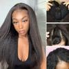 180% U/V Part Kinky Straight Human Hair Wig No Leave Out Glueless Wig Peruvian Remy V Part Yaki Straight Human Hair Wig For Women view 2
