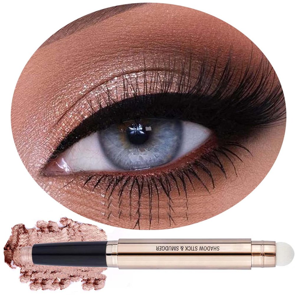 Daeuwiutr Nude Rose Gold Eyeshadow Stick Cream Smooth Single Eyeshadow Pencil Shimmer Crayon Palette Hypoallergenic Waterproof Eye Shadow Highlighter Stick Makeup Eye Liner Pen Dimensional Eyes Look