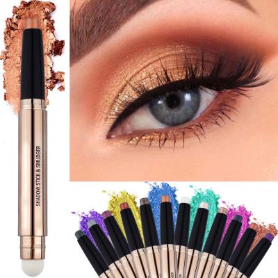 Daeuwiutr Eyeshadow Stick Smooth Cream Shadow Pencil Long Lasting Waterproof Eye Shadow Pen Highlighter Stick Makeup Hypoallergenic Multi-Dimensional Eyes Look (Champagne Shimmer #04)