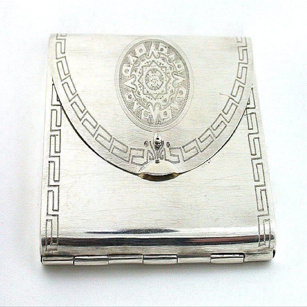 Antique Mirror Purse Powder Compact Vintage 70 Year Old .925 Sterling Silver