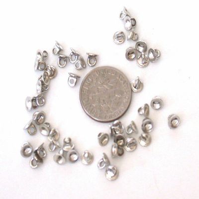 Thirty 6x4 Oval Flat Silver Color UP Eyes Eye Bead CAPS Cap CF56