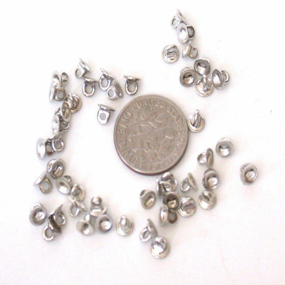 Thirty 6x4 Oval Flat Silver Color UP Eyes Eye Bead CAPS Cap CF56