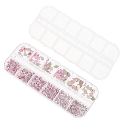 FRCOLOR Flatback Crushed Diamond Nail Art Decorations Iridescent Special-Shaped Gems for Manicure Easy Application Lightweight Travel-Friendly for Nail Art and Professionals