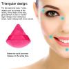 12 Pieces Cosmetic Powder Puff,2.76 inch Portable Soft Sponge Setting Face Puffs,Triangle Velvet Powder Puff with Ribbon Band Handle for Loose Powder Body Powder Makeup Tool(Black,Rose Red) view 2