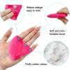 12 Pieces Cosmetic Powder Puff,2.76 inch Portable Soft Sponge Setting Face Puffs,Triangle Velvet Powder Puff with Ribbon Band Handle for Loose Powder Body Powder Makeup Tool(Black,Rose Red) view 4