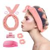 Fitifun Extra Long Heatless Velour Curling Rod Headband - 61" No Heat Soft Cotton Curling Ribbon Kit for Women (Pink) view 1