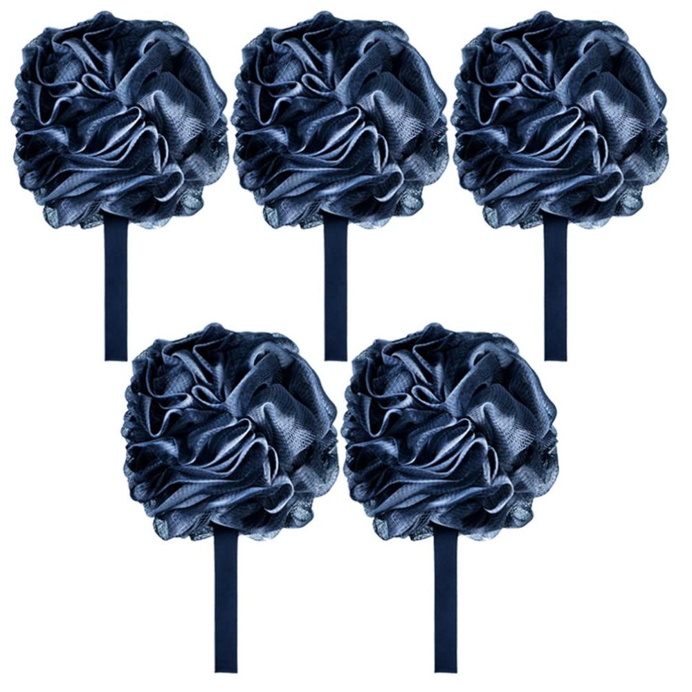 Ciieeo 5pcs Foaming Loofah Charcoal Gentle Exfoliating Shower Scrubbers for Skin Types for Home and Travel Use Each