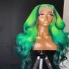 180%Density Highlight Green Wig Ombre Lace Front Wig Human Hair Wigs For Black Women Human Hair Lace Front Loose Body Wave Wig(10inch, Highlight Green) view 4