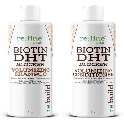 NATURAL Volumizing Shampoo and Conditioner for Hair Growth - DHT Blocking Formula with Biotin for Thinning Hair and Hair Loss Prevention for Men & Women