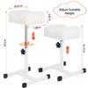 QUEESALN Pedicure Stand Footrest Stand Adjustable Height Technician SPA Beauty Stand Stool with Non-Slip SPA Salon Home Equipment White view 2
