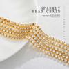 Fdesigner Wedding Rhinestone Head Chain Vintage Crystal Headpieces Bride Layered Hair Chain Festival Women Hair Accesories (Boho-Gold) view 4
